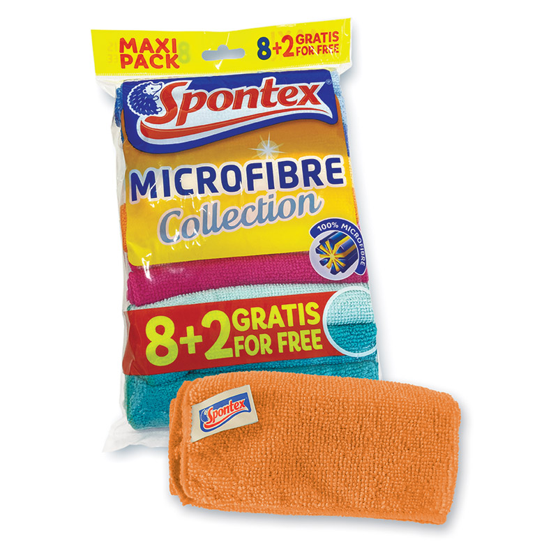 Spontex Microfibre Cloth 8+2